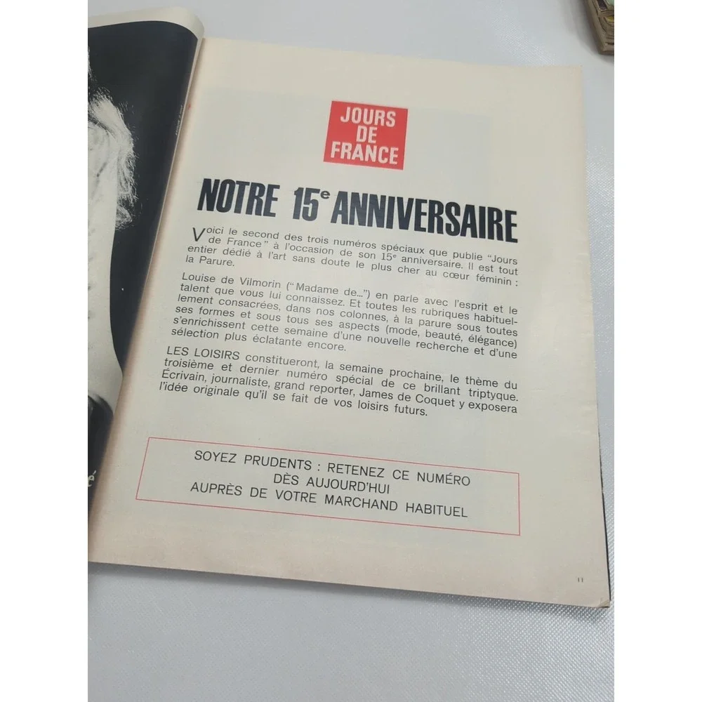 Jours De France Magazine 1969‎ Special XV Anniversaire Marie Jose Nat